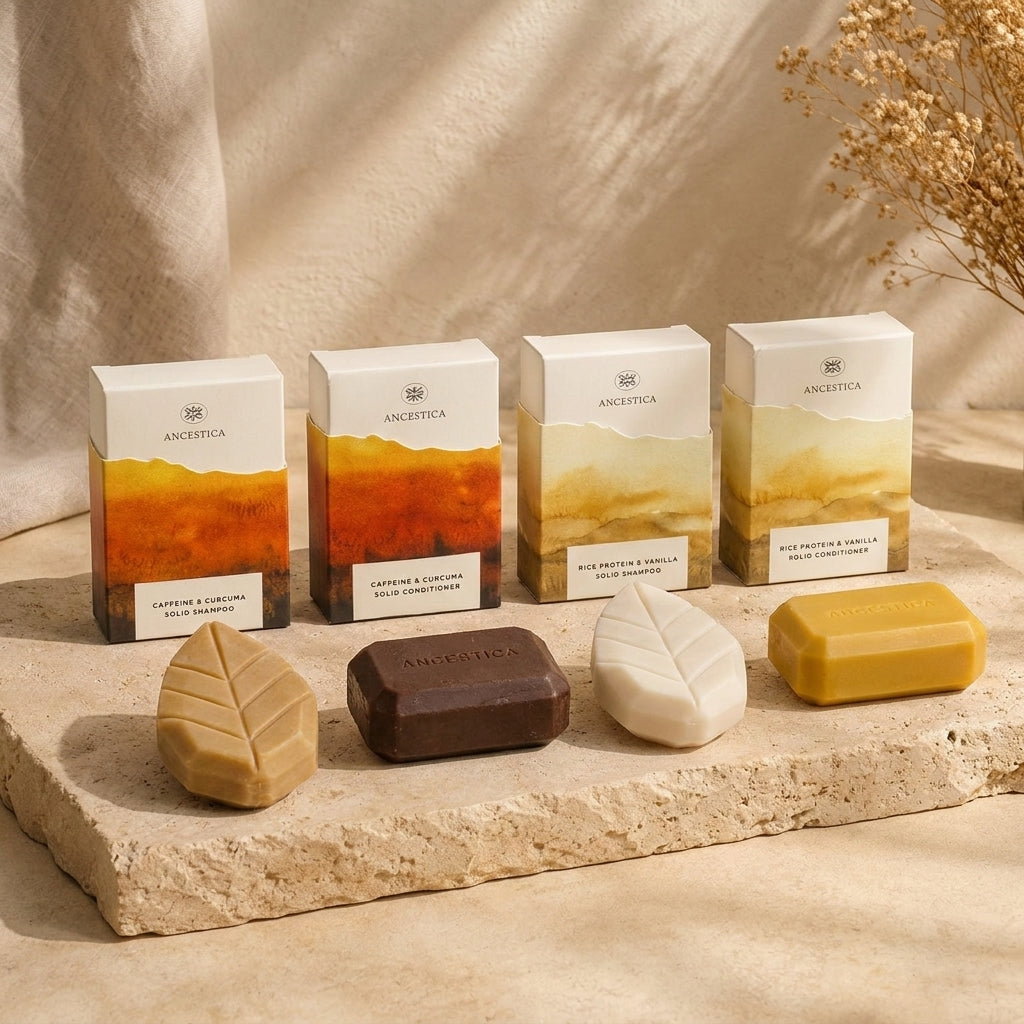 Ancestica Solid Bar · שמפו + קונדישנר מוצקים